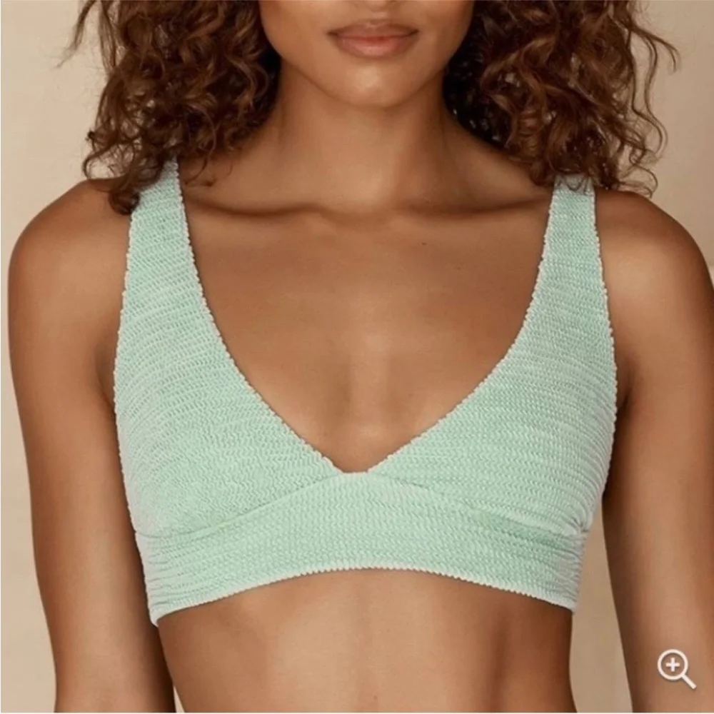 Monday Swimwear Sage Green Textured Bikini Set portofino top and Byron bottom
